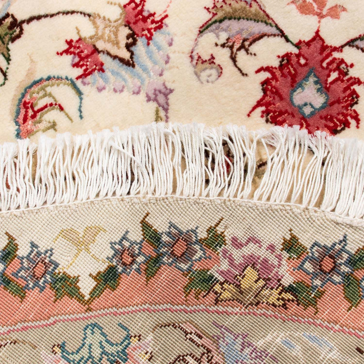 Persisk matta - Tabriz - Royal runt  - 100 x 100 cm - beige