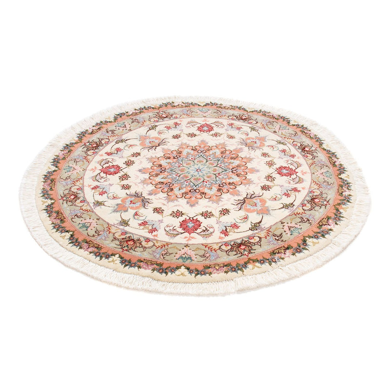 Persisk matta - Tabriz - Royal runt  - 100 x 100 cm - beige