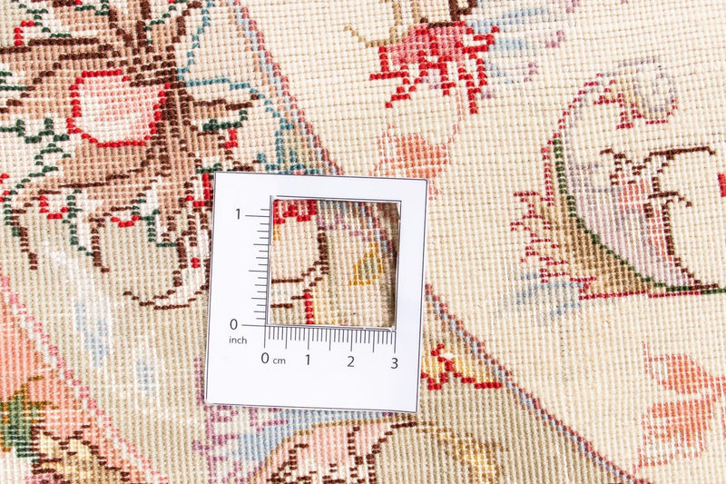 Persisk matta - Tabriz - Royal runt  - 100 x 100 cm - beige