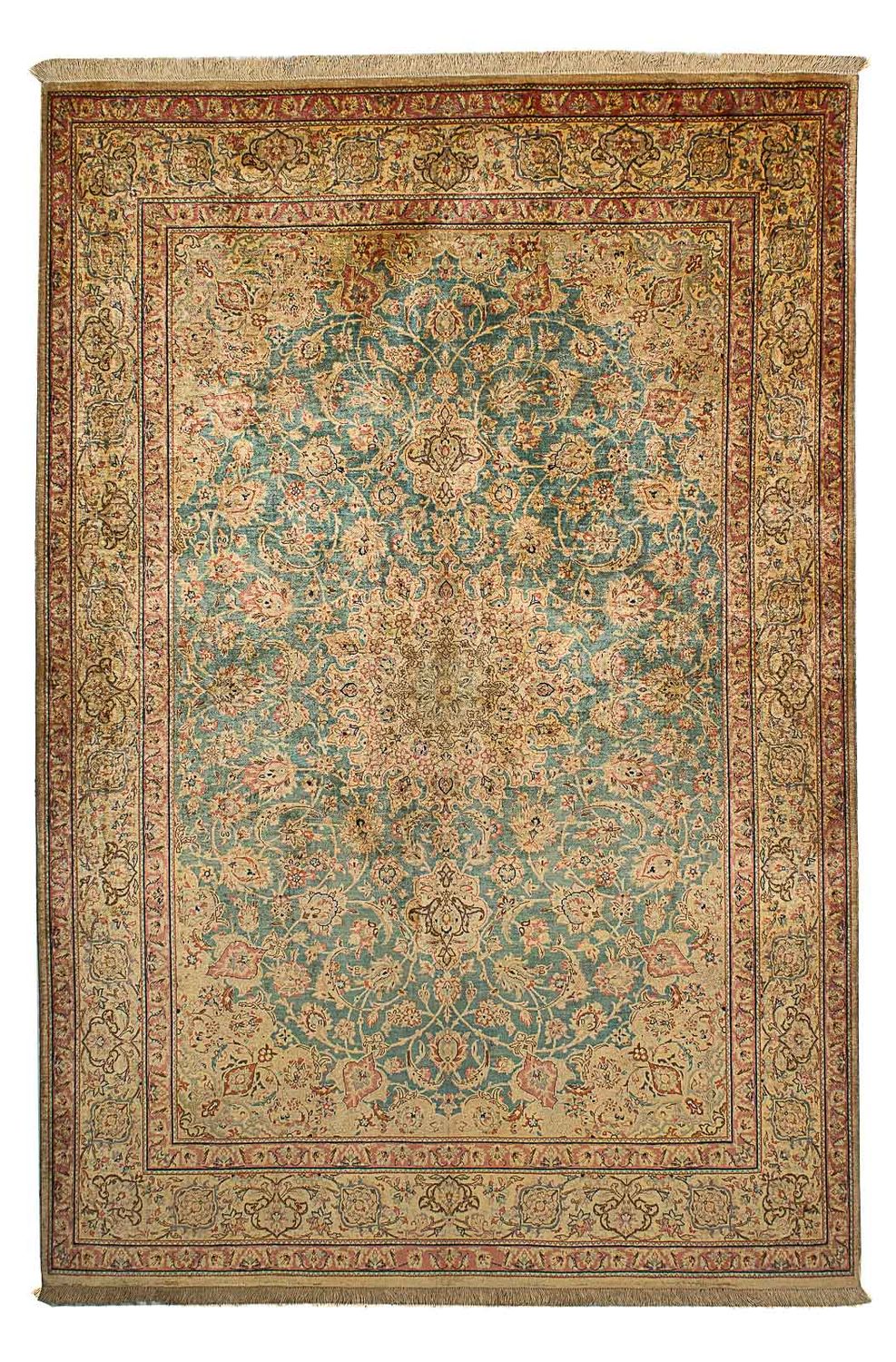 Silk Carpet - Ghom Silk - Premium - 216 x 132 cm - mörkblå