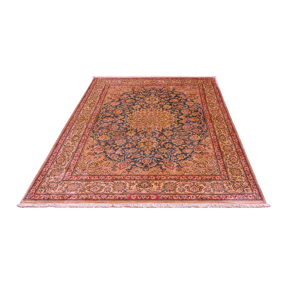 Silk Carpet - Ghom Silk - Premium - 216 x 132 cm - mörkblå