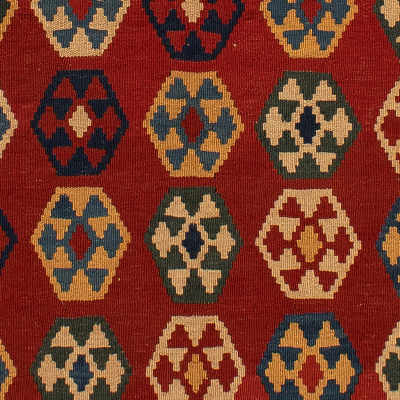 Kelim Carpet - orientalisk matta - 212 x 152 cm - mörkröd