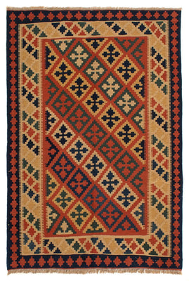 Kelim Carpet - orientalisk matta - 200 x 154 cm - brun