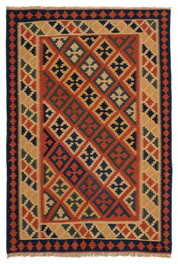 Kelim Carpet - orientalisk matta - 200 x 154 cm - brun