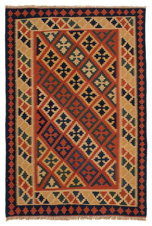Kelim Carpet - orientalisk matta - 200 x 154 cm - brun