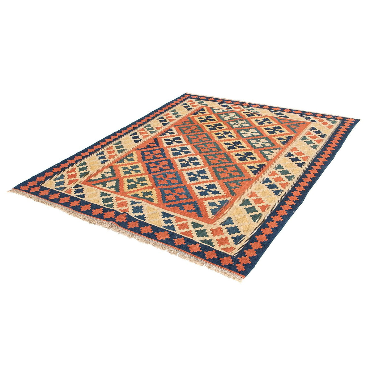 Kelim Carpet - orientalisk matta - 200 x 154 cm - brun