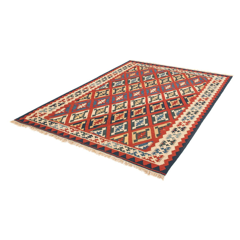 Kelim Carpet - orientalisk matta - 209 x 154 cm - mörkröd