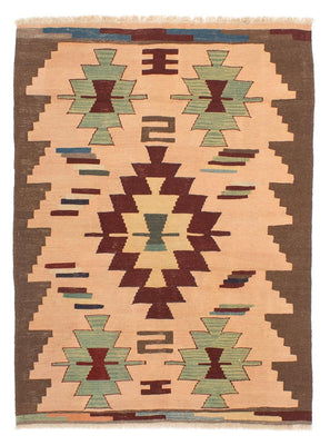 Kelim Carpet - orientalisk matta - 158 x 120 cm - ljusbrun