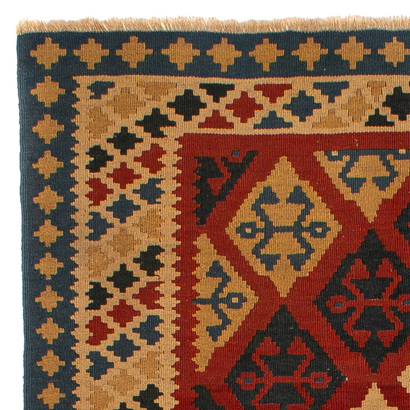 Kelim Carpet - orientalisk matta - 217 x 142 cm - mörkröd