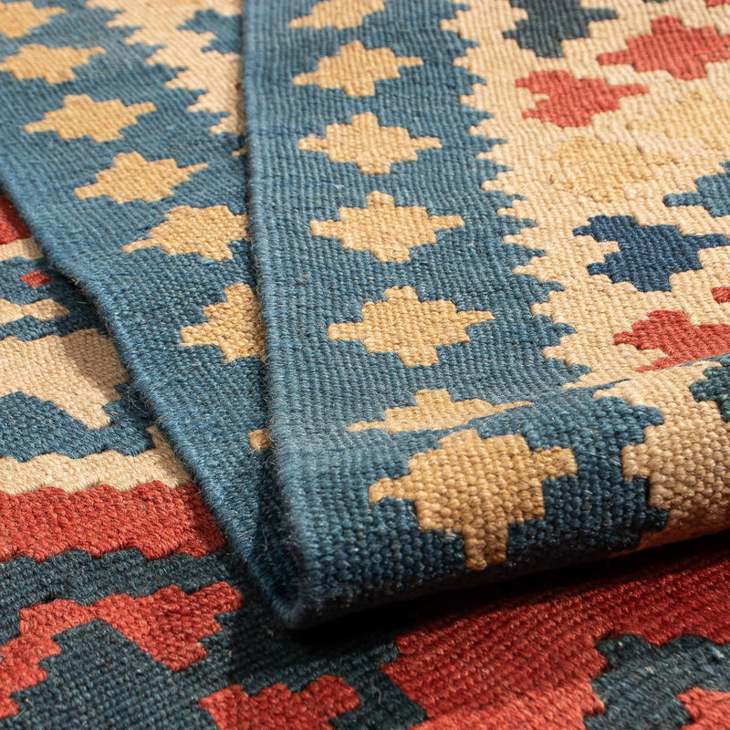 Kelim Carpet - orientalisk matta - 217 x 142 cm - mörkröd