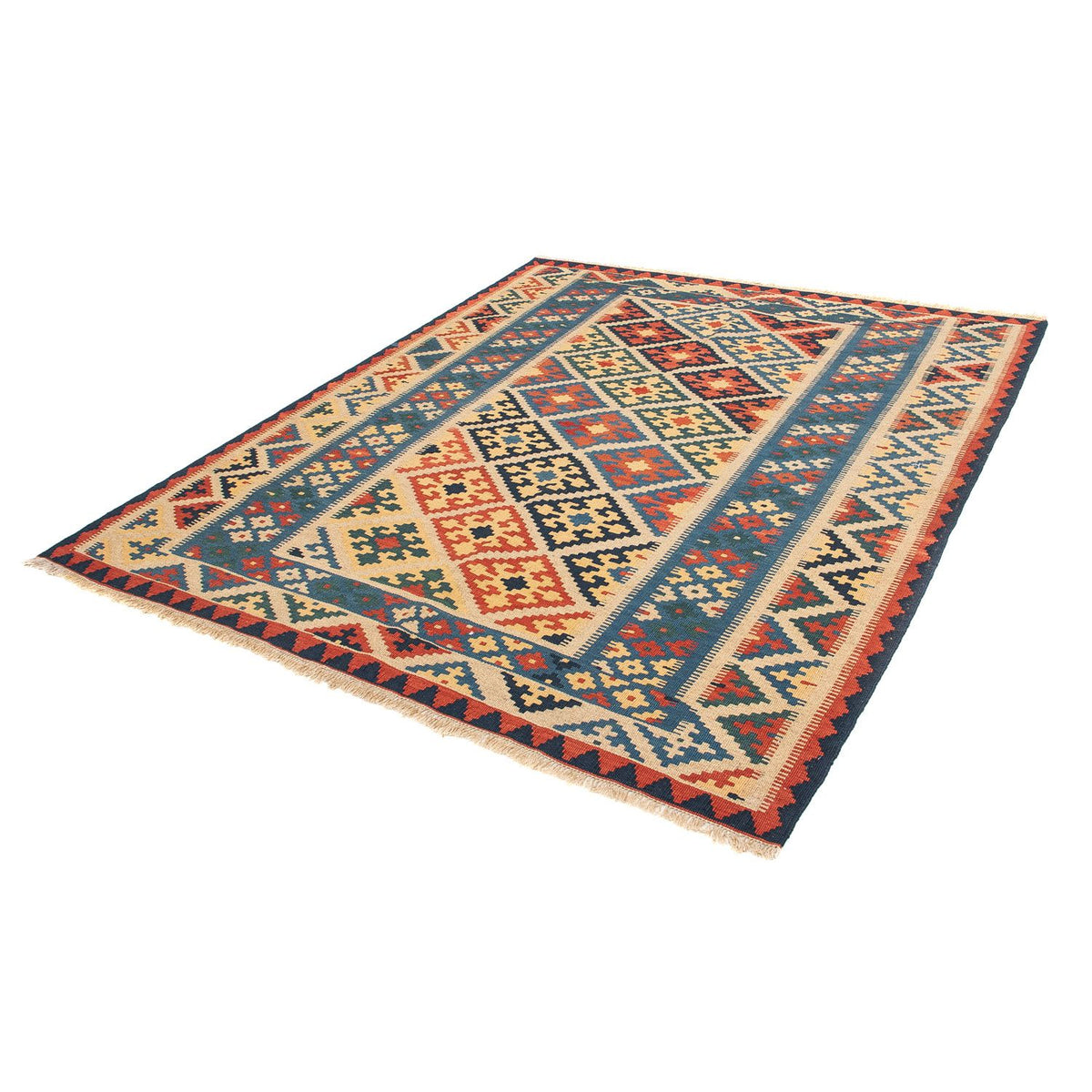 Kelim Carpet - orientalisk matta - 203 x 158 cm - flerfärgad