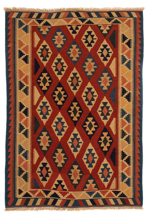 Kelim Carpet - orientalisk matta - 200 x 153 cm - rost
