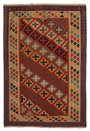 Kelim Carpet - orientalisk matta - 210 x 158 cm - flerfärgad