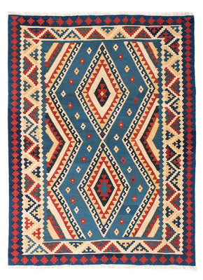 Kelim Carpet - orientalisk matta - 193 x 152 cm - blå