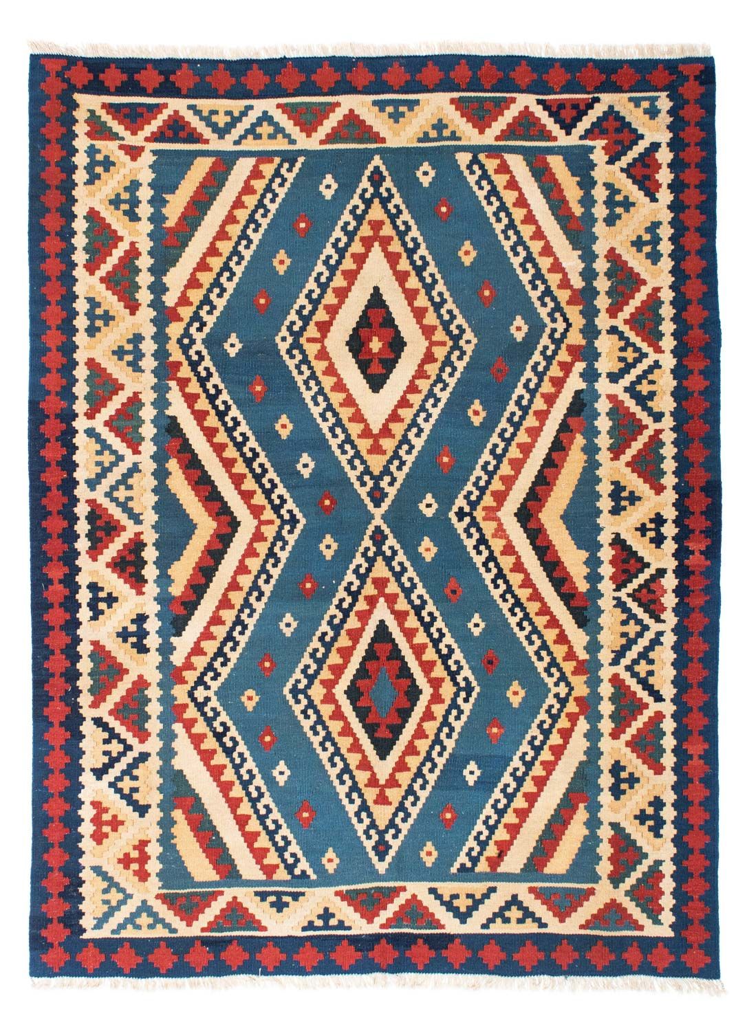 Kelim Carpet - orientalisk matta - 193 x 152 cm - blå