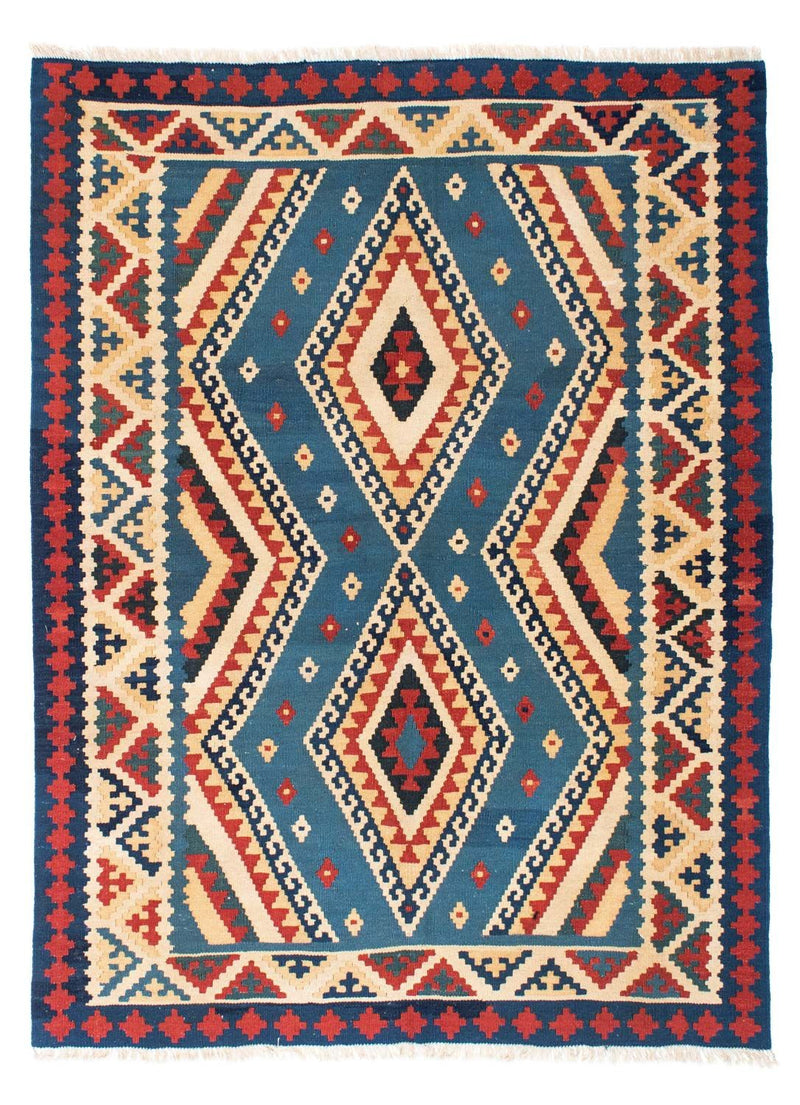 Kelim Carpet - orientalisk matta - 193 x 152 cm - blå