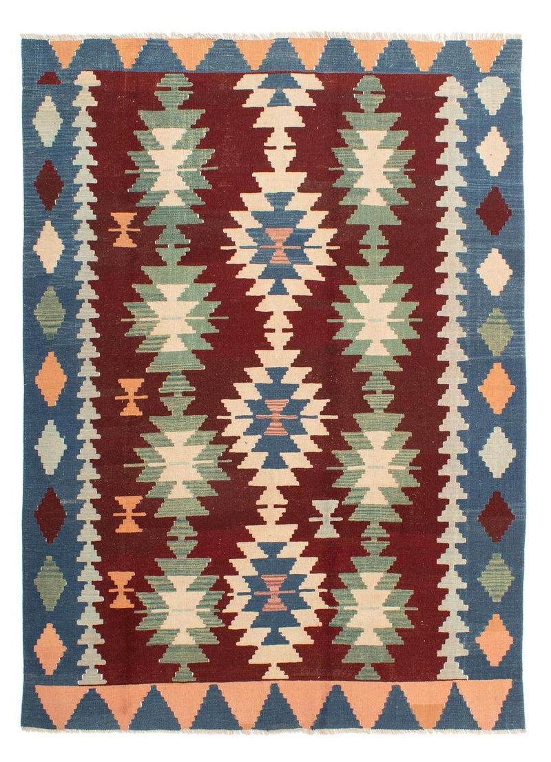 Kelim Carpet - orientalisk matta - 265 x 190 cm - mörkröd