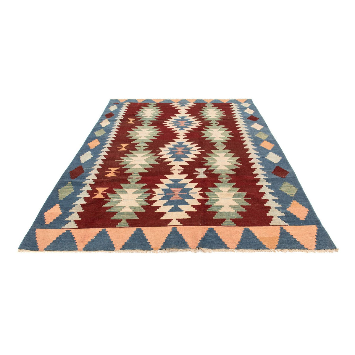 Kelim Carpet - orientalisk matta - 265 x 190 cm - mörkröd