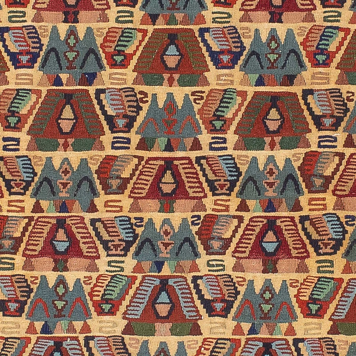 Kelim Carpet - orientalisk matta - 158 x 108 cm - ljusbrun