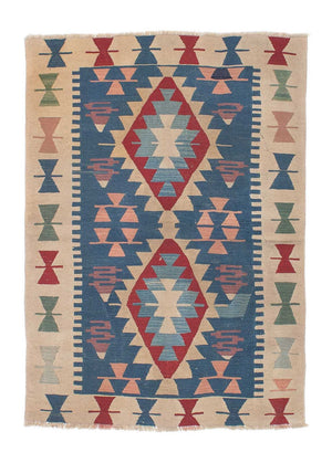 Kelim Carpet - orientalisk matta - 160 x 115 cm - blå