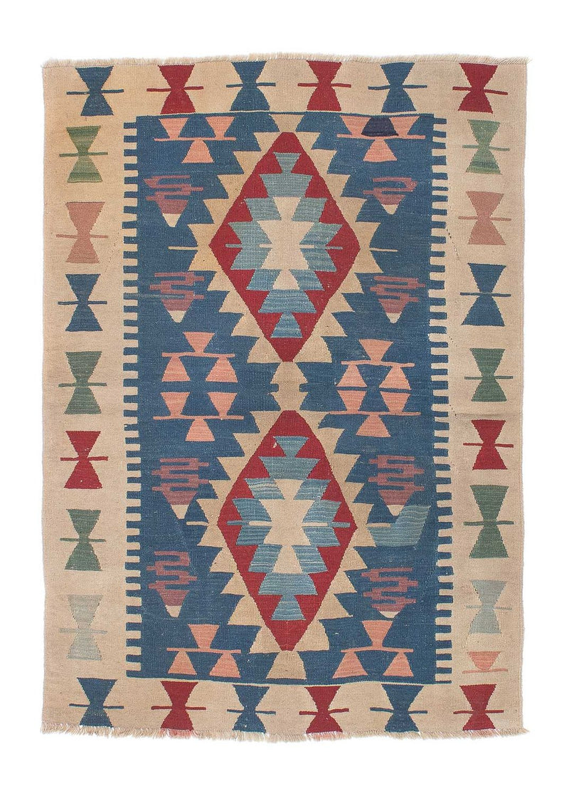 Kelim Carpet - orientalisk matta - 160 x 115 cm - blå