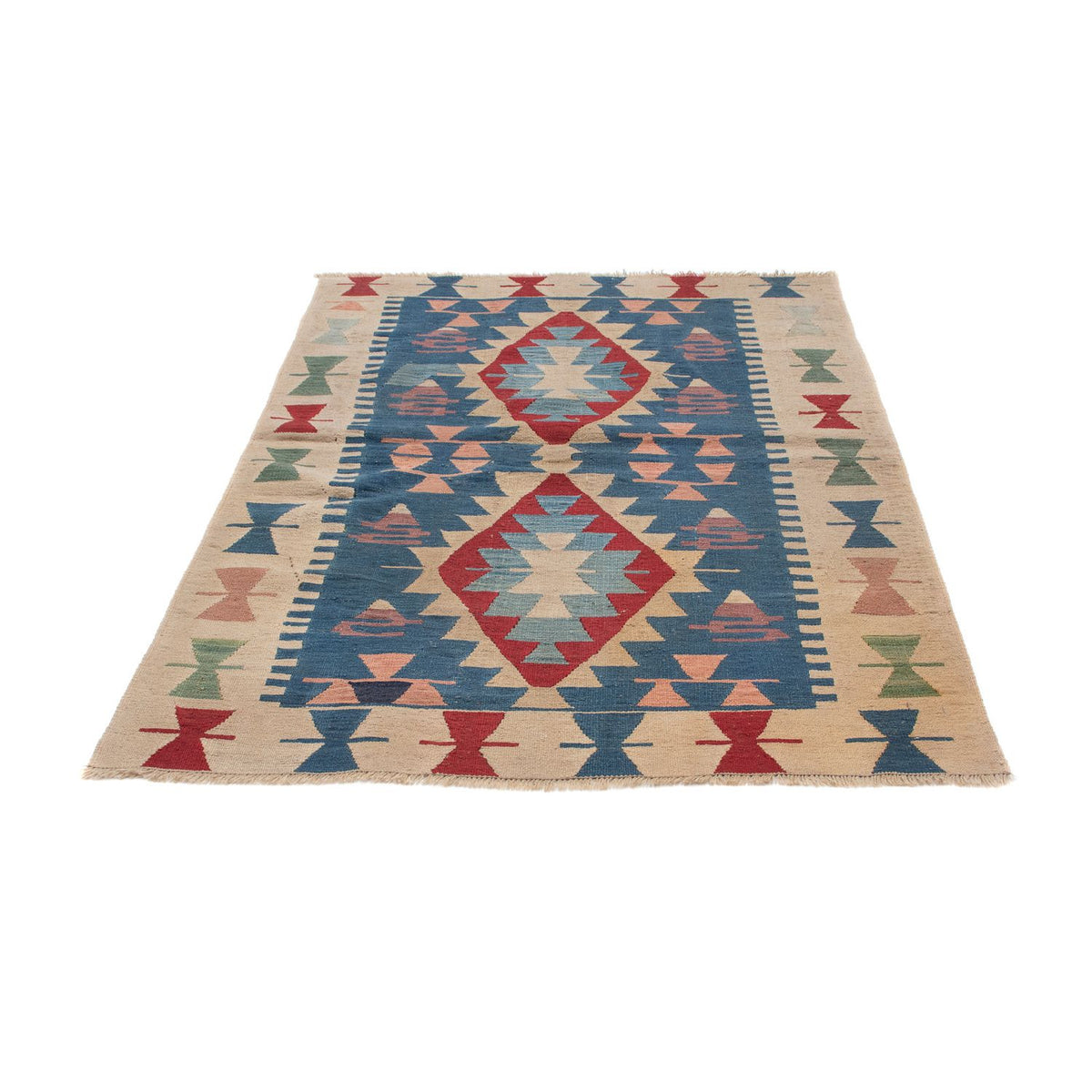 Kelim Carpet - orientalisk matta - 160 x 115 cm - blå