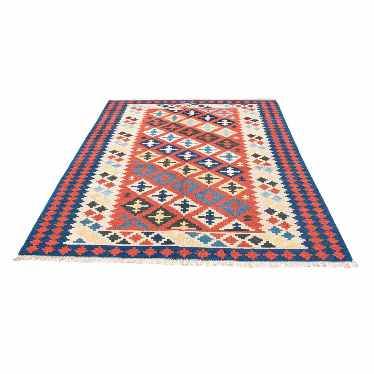 Kelim Carpet - orientalisk matta - 202 x 153 cm - röd