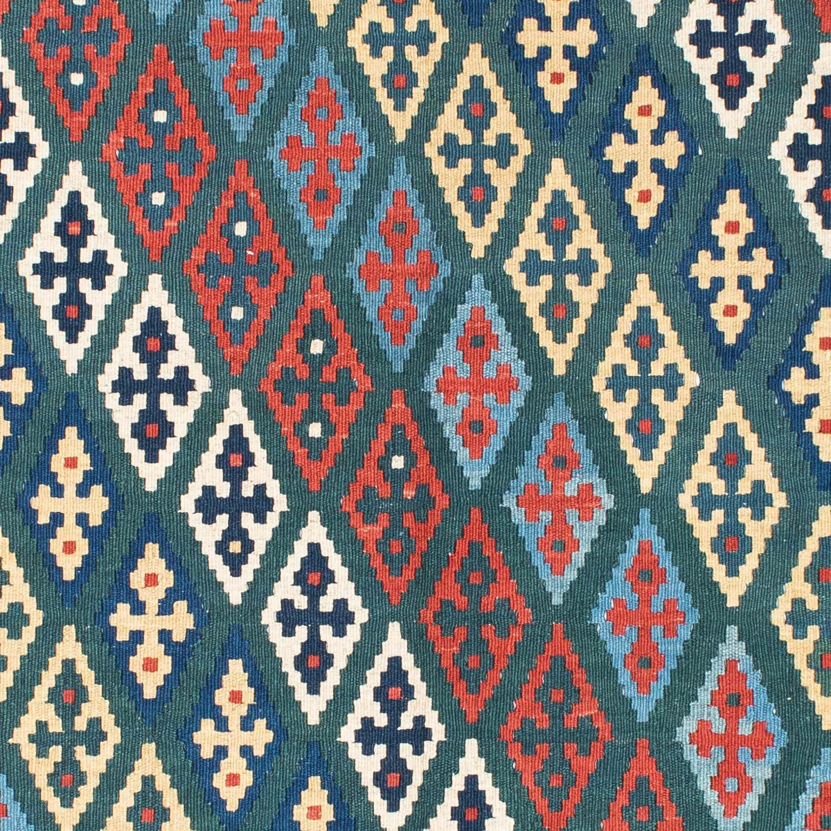 Kelim Carpet - orientalisk matta - 193 x 131 cm - blå