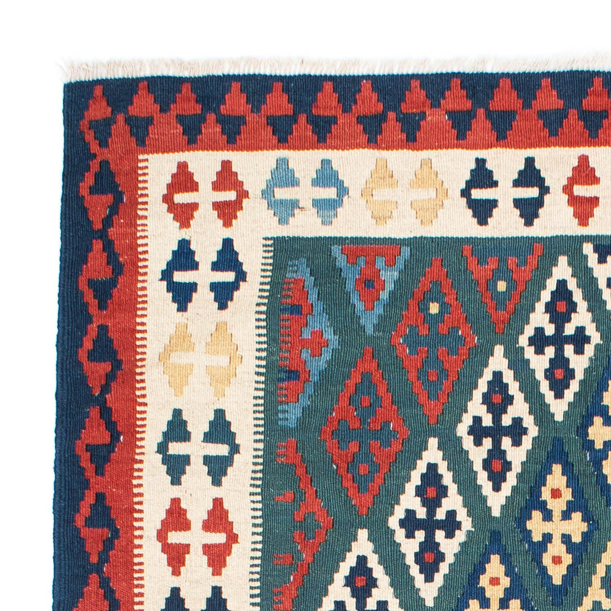 Kelim Carpet - orientalisk matta - 193 x 131 cm - blå