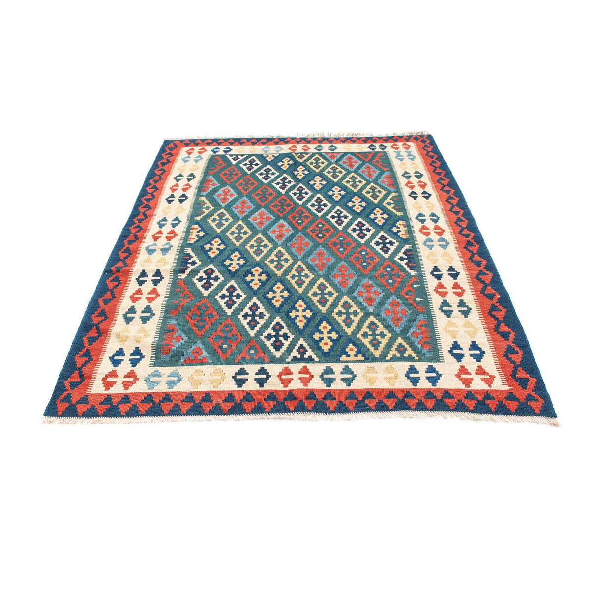 Kelim Carpet - orientalisk matta - 193 x 131 cm - blå