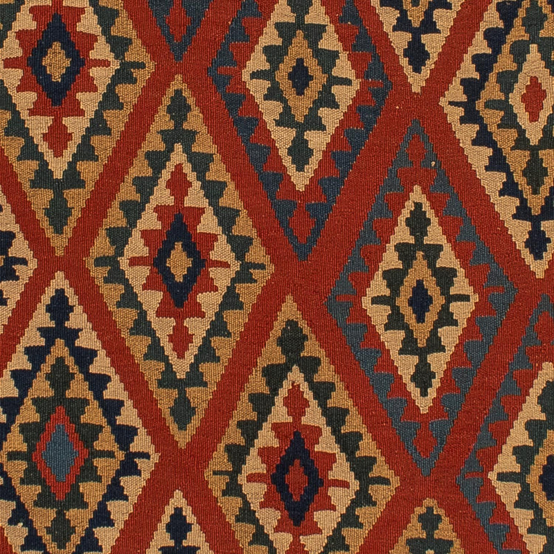 Kelim Carpet - orientalisk matta - 213 x 165 cm - mörkröd