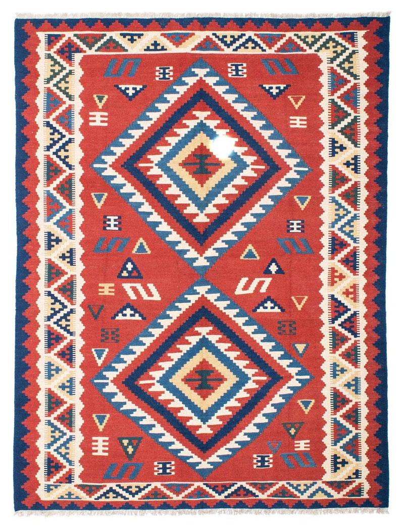Kelim Carpet - orientalisk matta - 213 x 160 cm - röd