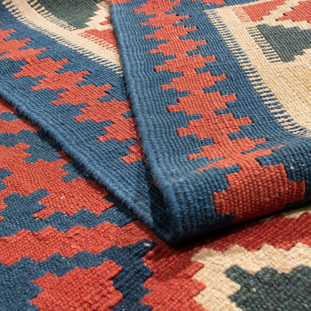 Kelim Carpet - orientalisk matta - 220 x 151 cm - mörkröd