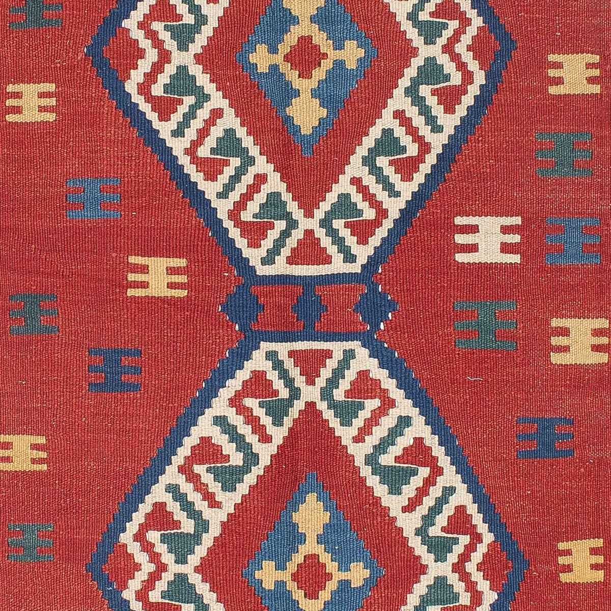 Kelim Carpet - orientalisk matta - 222 x 146 cm - mörkröd