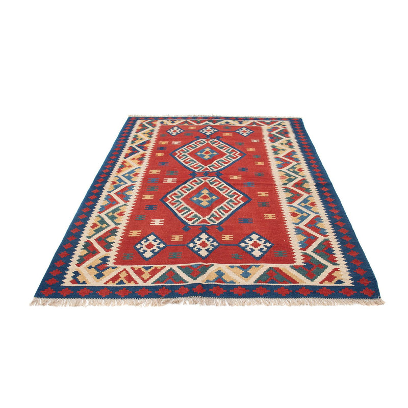 Kelim Carpet - orientalisk matta - 222 x 146 cm - mörkröd