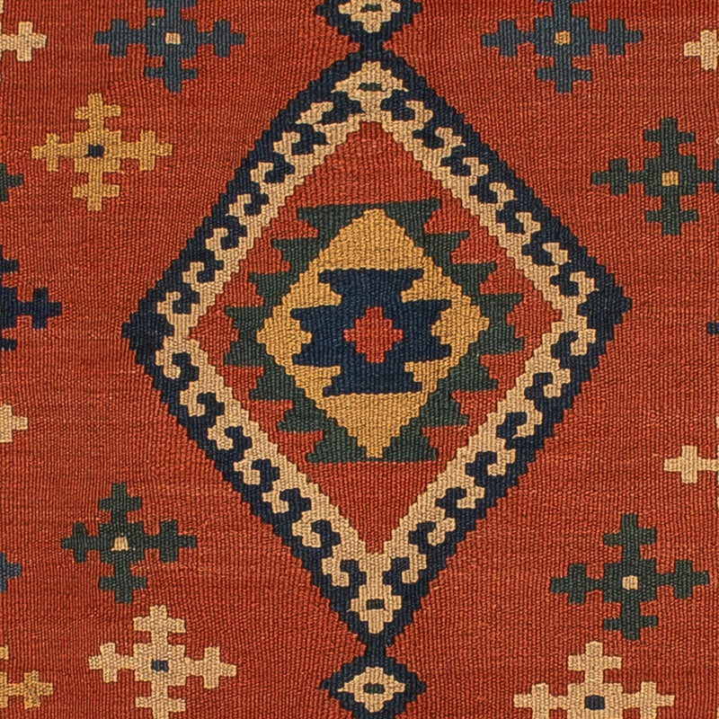 Kelim Carpet - orientalisk matta - 198 x 138 cm - mörkröd