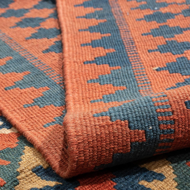 Kelim Carpet - orientalisk matta - 198 x 138 cm - mörkröd