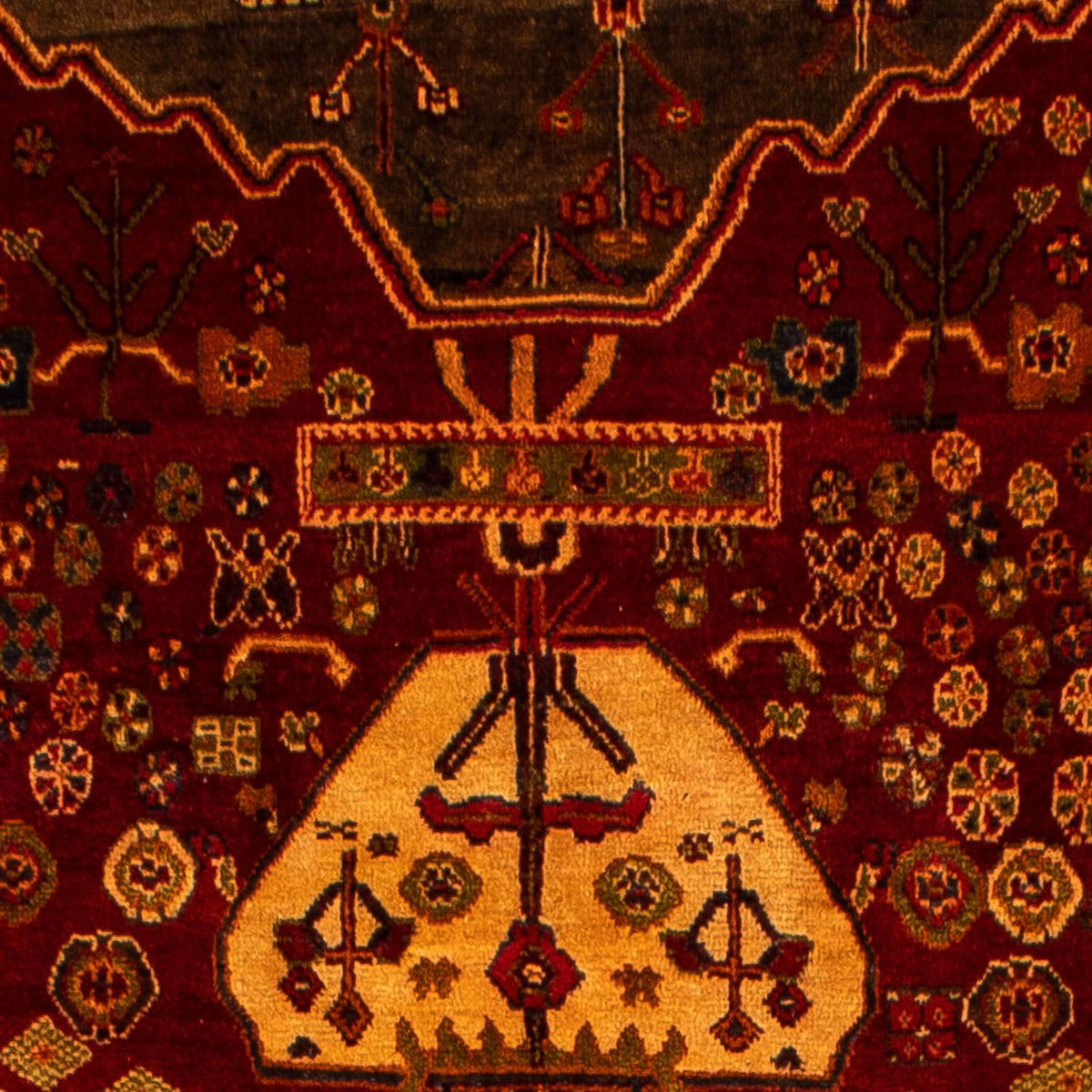 Persisk matta - Nomadic - 290 x 204 cm - mörkröd