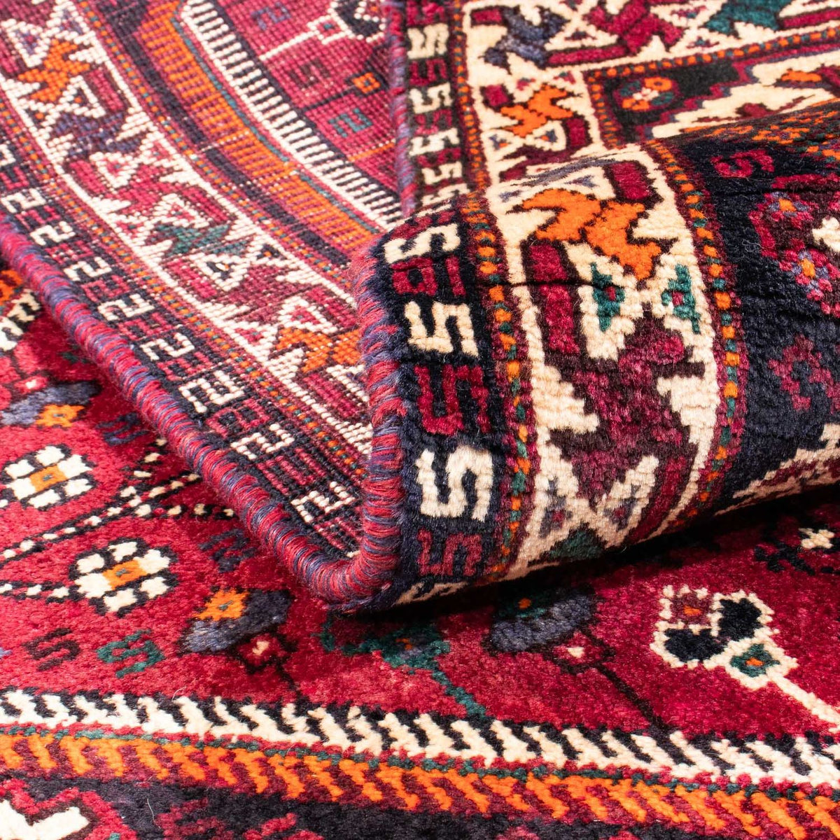 Persisk matta - Nomadic - 153 x 118 cm - mörkröd