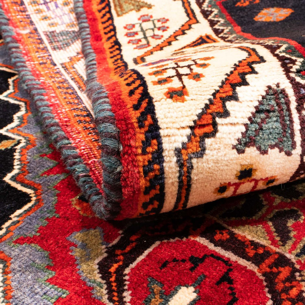 Persisk matta - Nomadic - 166 x 114 cm - mörkröd