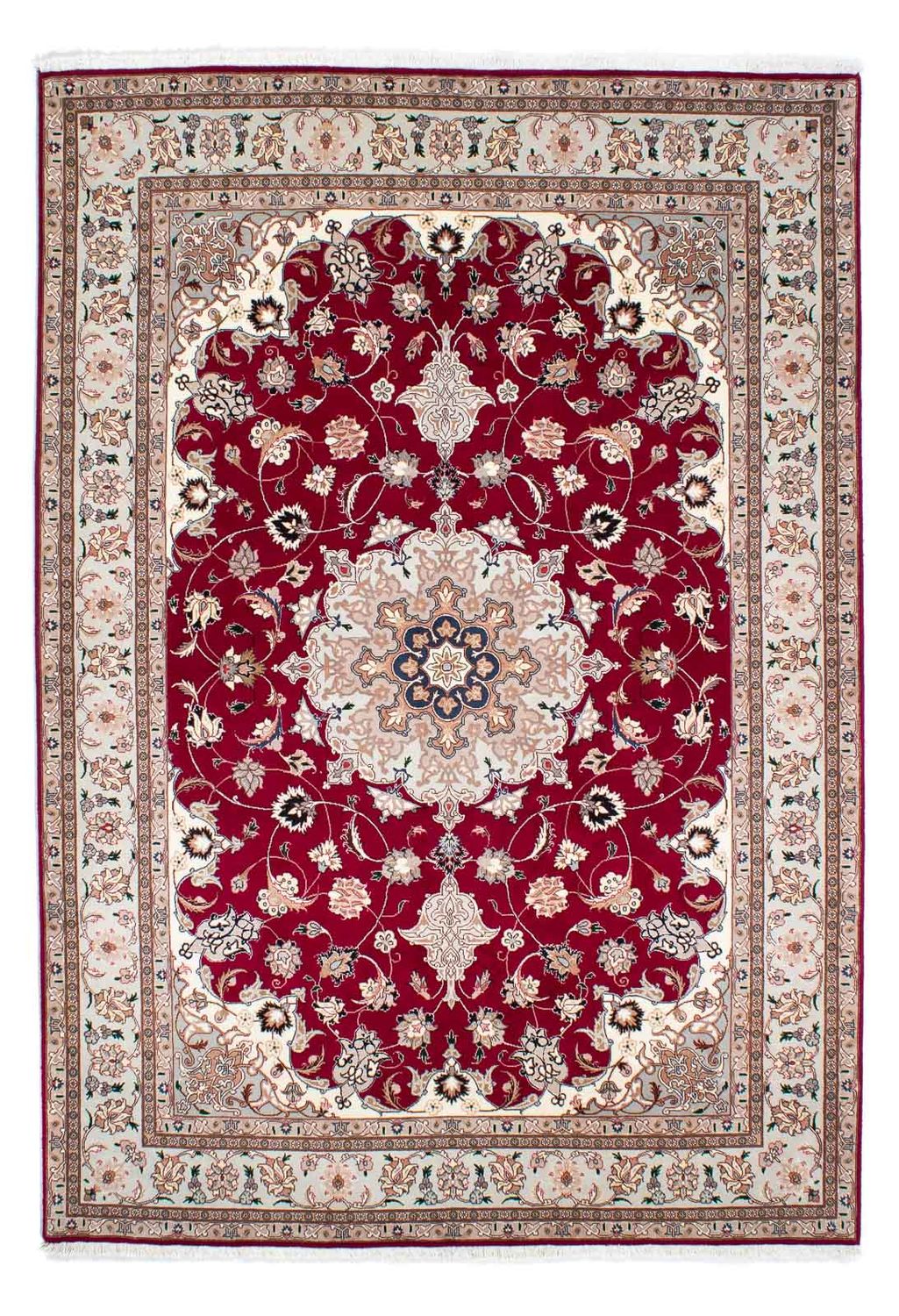 Persisk matta - Tabriz - Royal - 238 x 166 cm - mörkröd