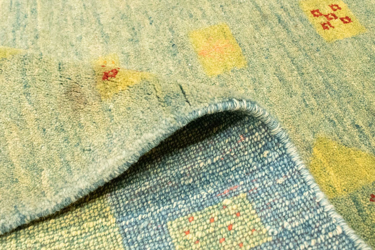 Gabbeh-matta - persisk - 218 x 175 cm - ljusgrön