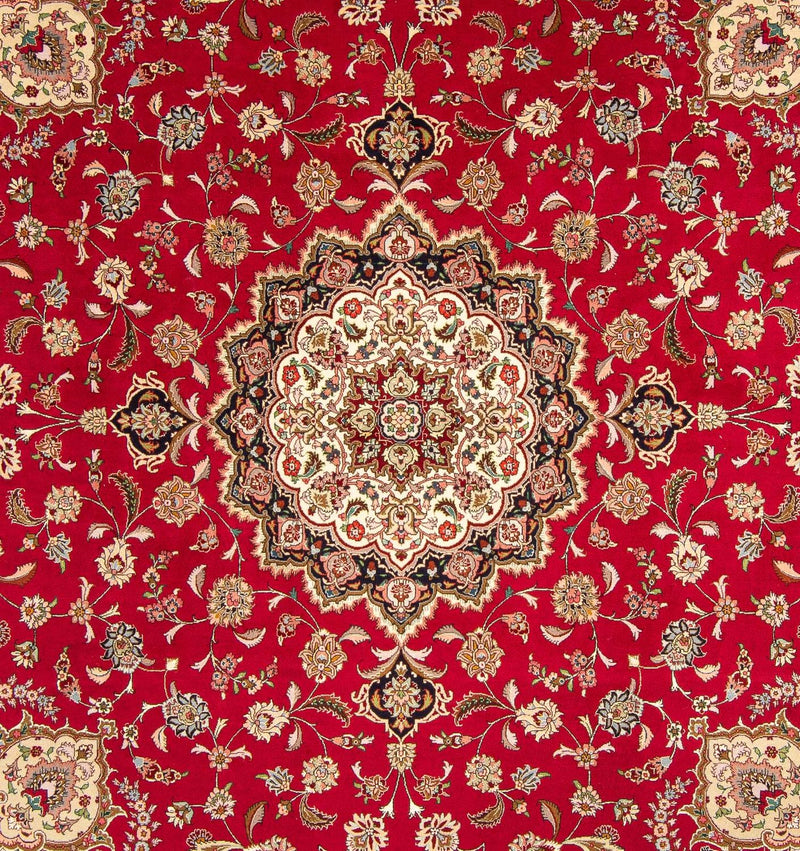 Persisk matta - Tabriz - Royal kvadrat  - 254 x 254 cm - röd