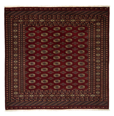 Afghansk matta - Bukhara kvadrat  - 205 x 205 cm - röd