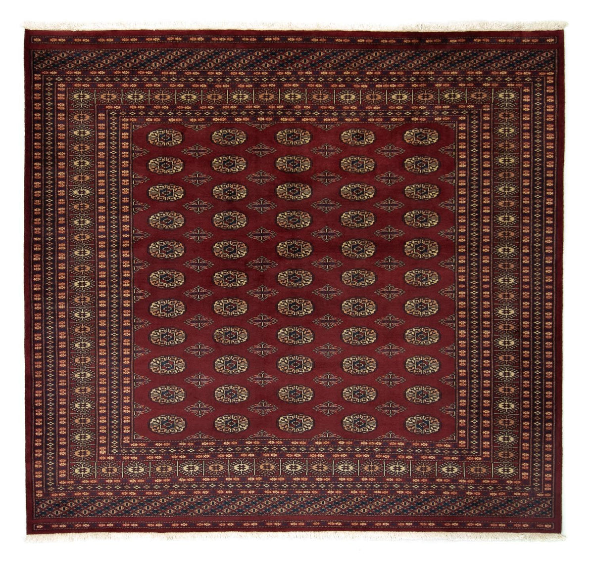 Afghansk matta - Bukhara kvadrat  - 205 x 195 cm - röd