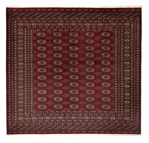 Afghansk matta - Bukhara kvadrat  - 205 x 195 cm - röd