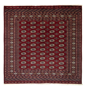 Afghansk matta - Bukhara kvadrat  - 203 x 199 cm - röd