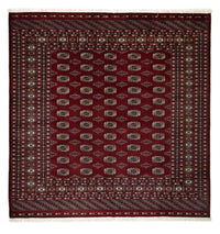 Afghansk matta - Bukhara kvadrat  - 207 x 204 cm - röd