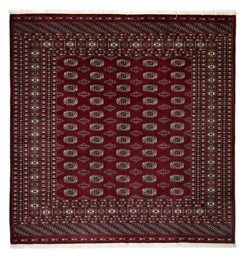 Afghansk matta - Bukhara kvadrat  - 207 x 204 cm - röd