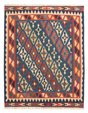 Kelim Carpet - orientalisk matta - 174 x 148 cm - blå
